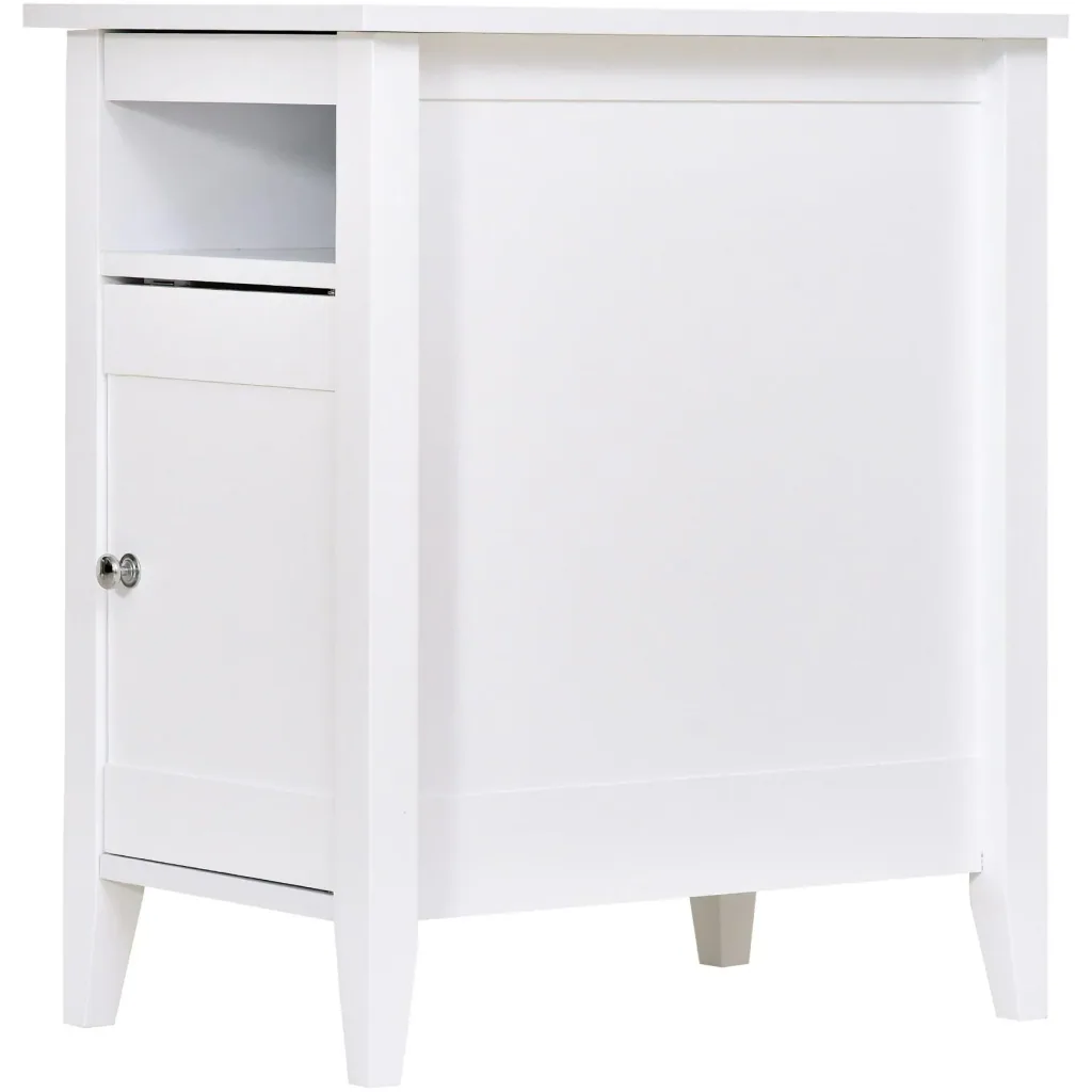 Beistelltisch mit Schrank, weiß