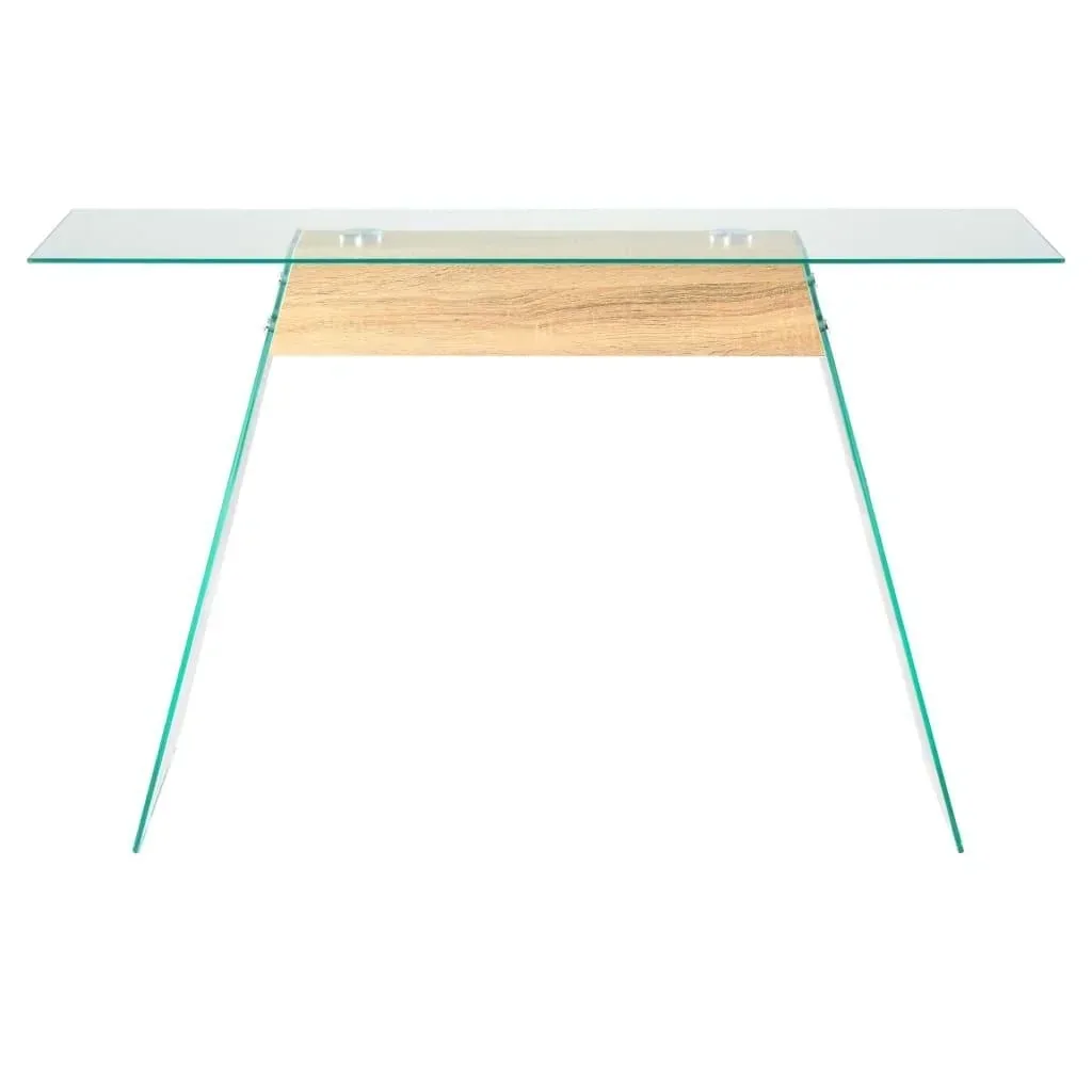 Wandtisch 120x30x76 cm MDF und Glas Farbe Eiche