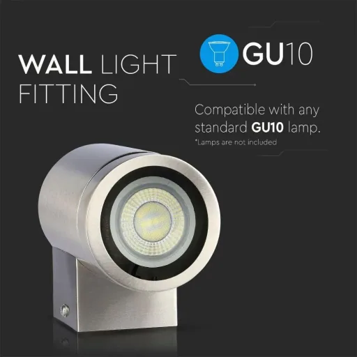 VT-7641 Wandleuchte für den Außenbereich - GU10 - Edelstahl - IP44
