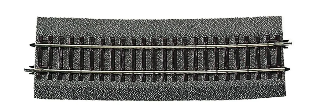 6 Stück Gebogenes Gleis R20 mit Bettung, Radius 1962 mm, Bogenwinkel 5°