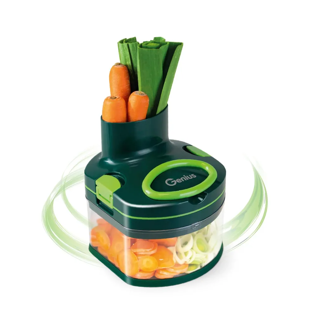 Manueller Food Processor "Pegasus", Gemüsezerkleinerer, Set, Grün, 10-teilig