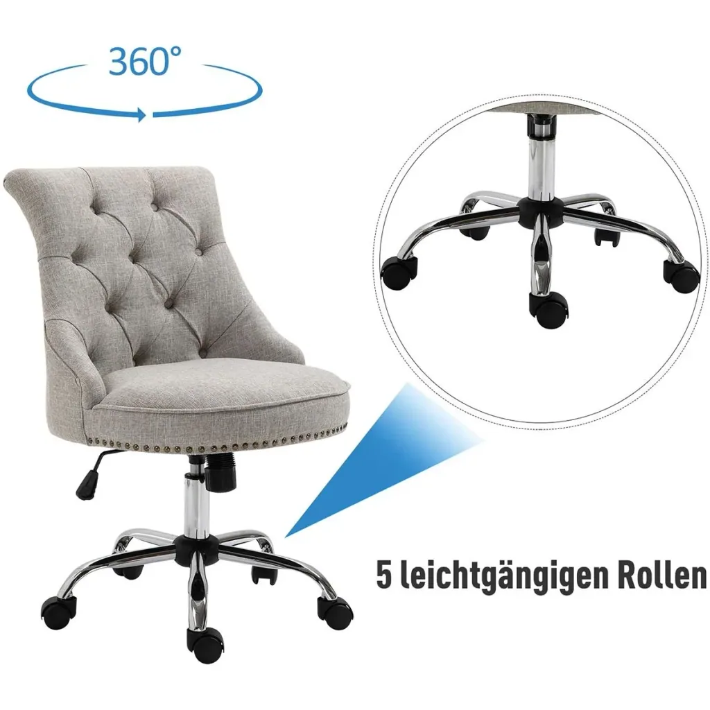 Polsterstuhl mit Chesterfield-Lehne hellgrau