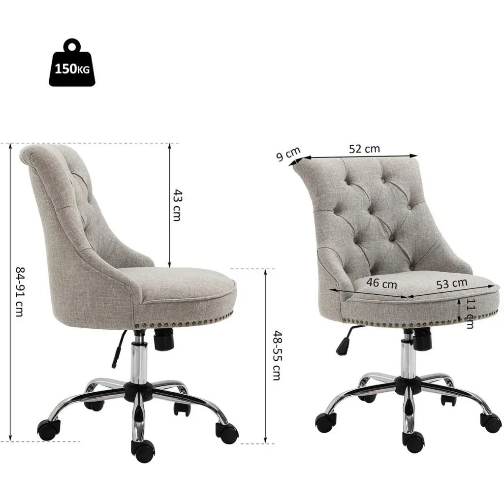 Polsterstuhl mit Chesterfield-Lehne hellgrau