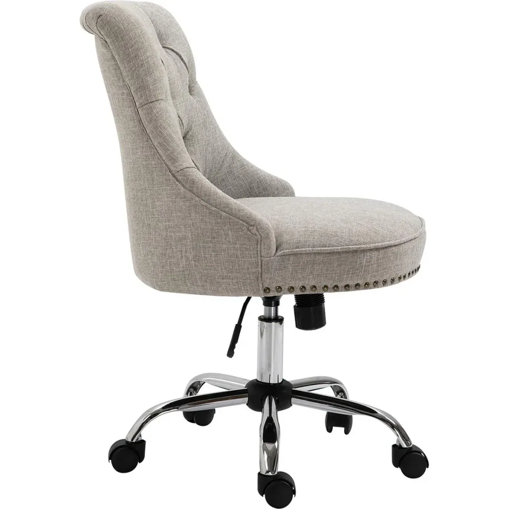 Polsterstuhl mit Chesterfield-Lehne hellgrau