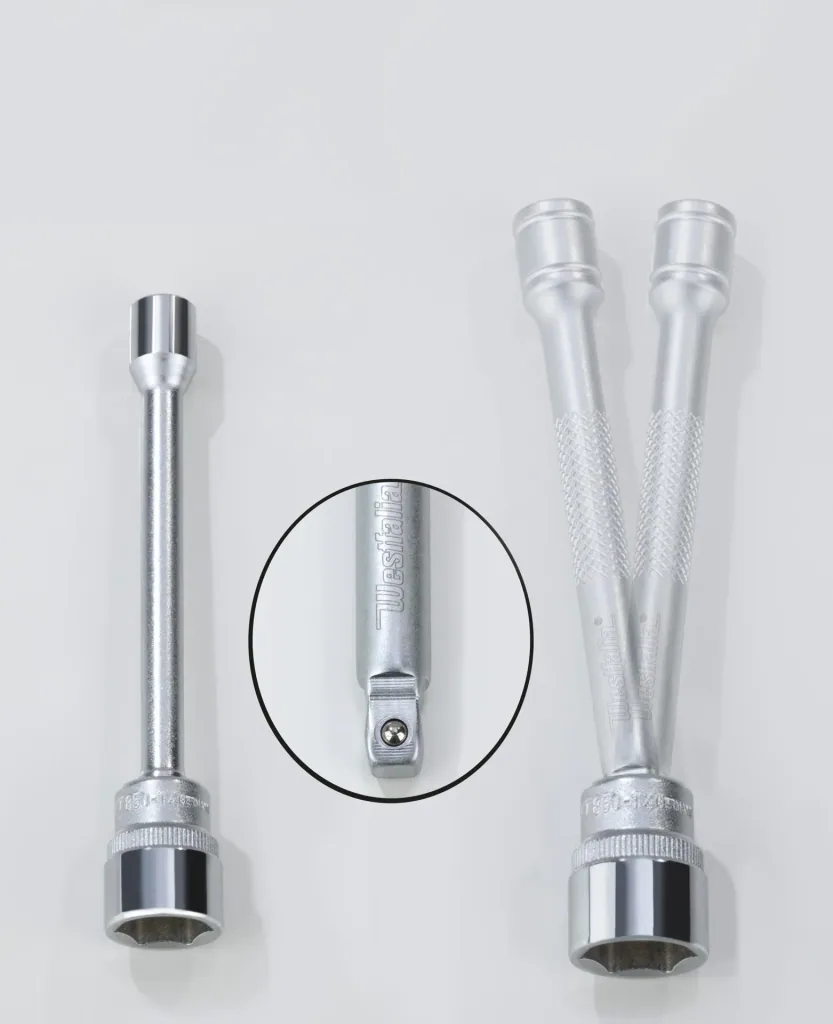 Steckschlüssel/ Kippverlängerungen Satz 1/2" - 3/8" - 1/4", 9-teilig