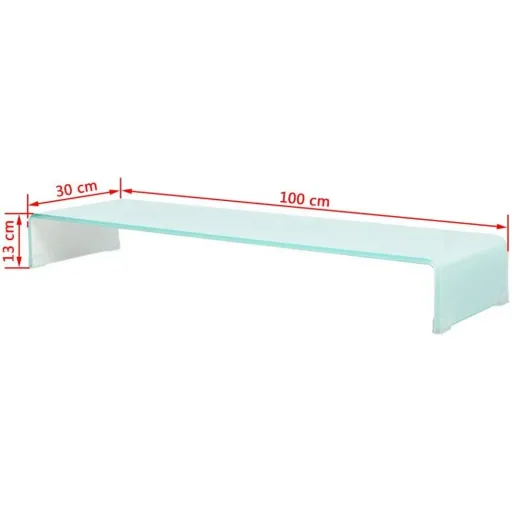 TV-Schrank/Monitorerhöhung weiß 100x30x13 cm Glas