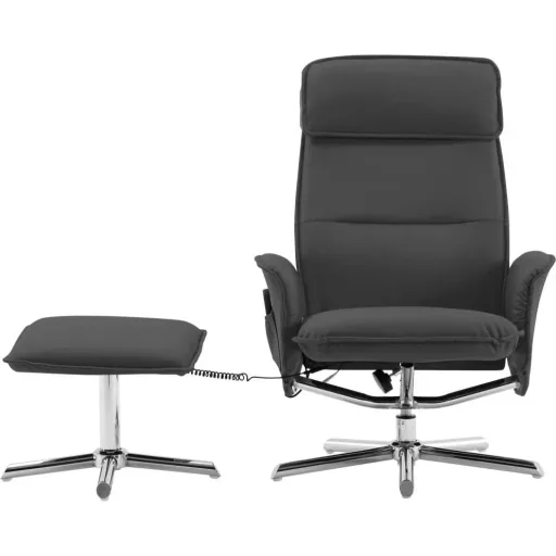 Massagesitz verstellbar mit Fußhocker anthrazit