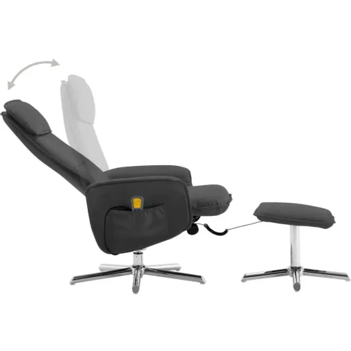 Massagesitz verstellbar mit Fußhocker anthrazit