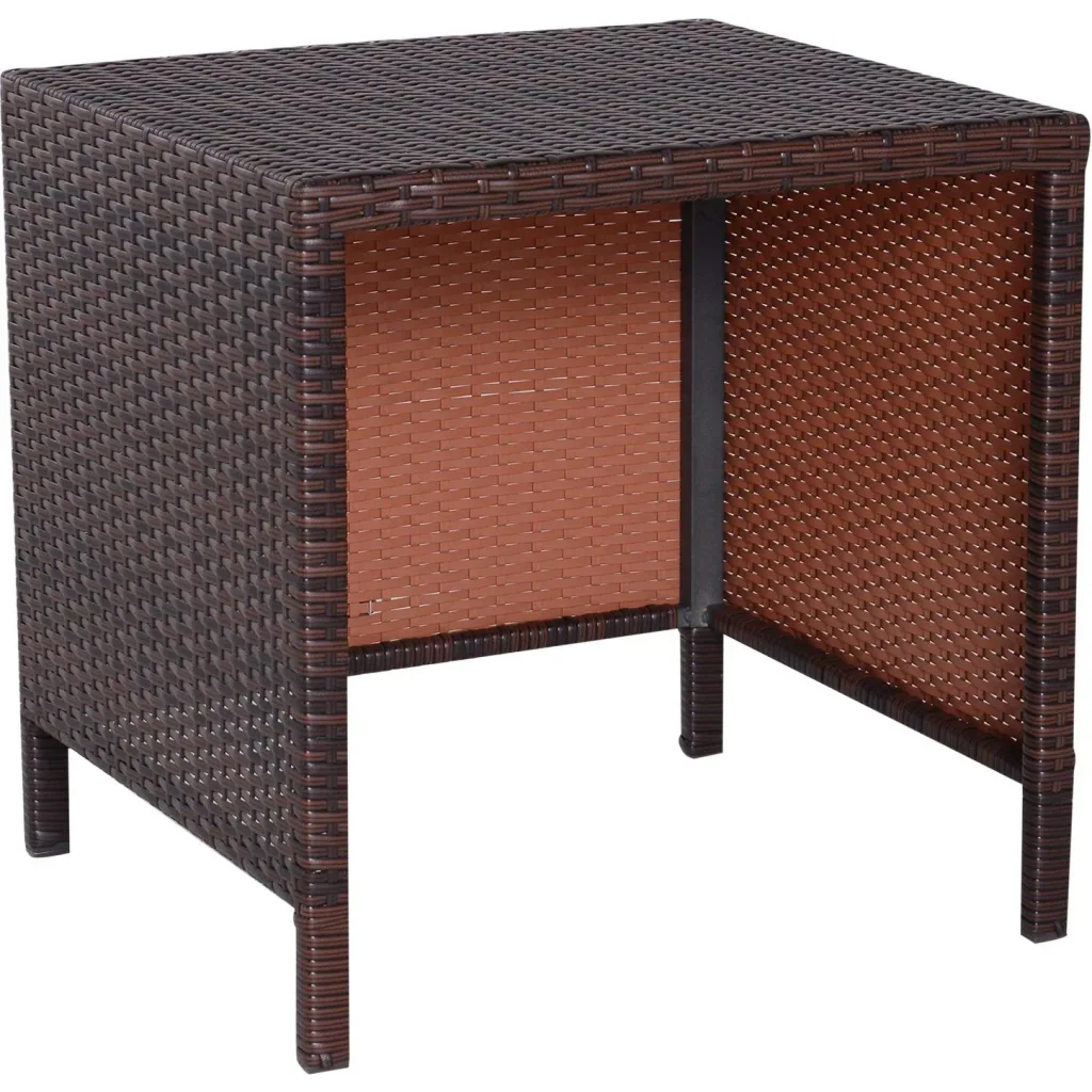 Beistelltisch 3er Set Couchtisch Gartentisch Satztisch Balkontisch Polyrattan Braun