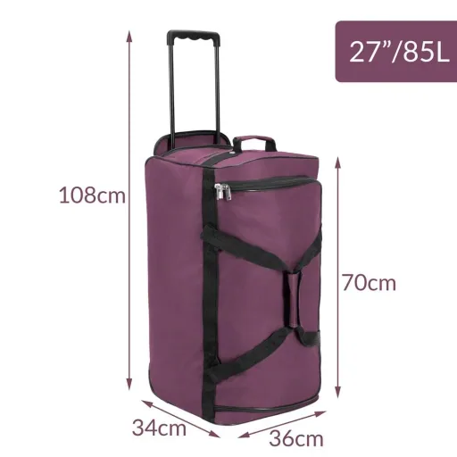 Reisetasche mit Trolley-Funktion - 85L - Lila - Trolley-Tasche