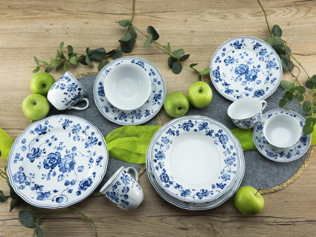 Kaffeeservice Alba Royal Blue Flower 18-teilig