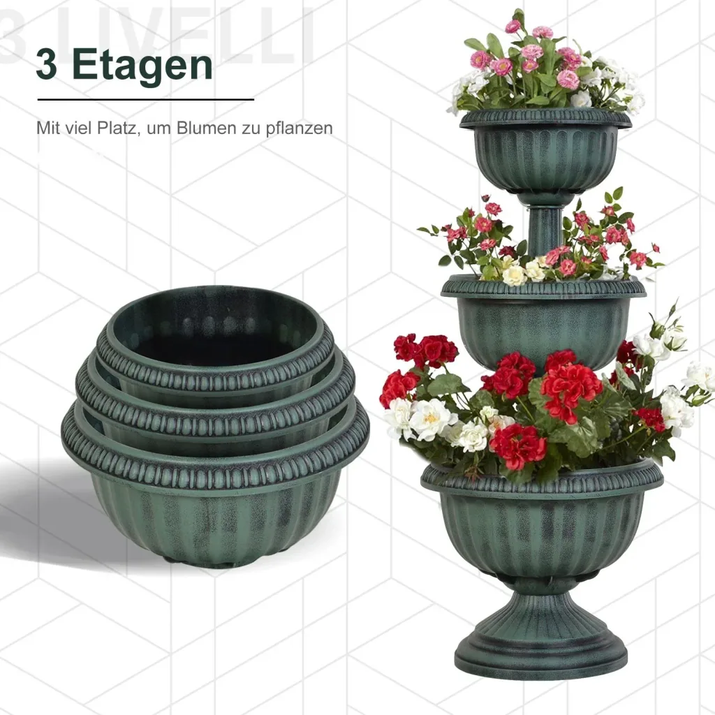 Blumenständer 3-teilig, grün
