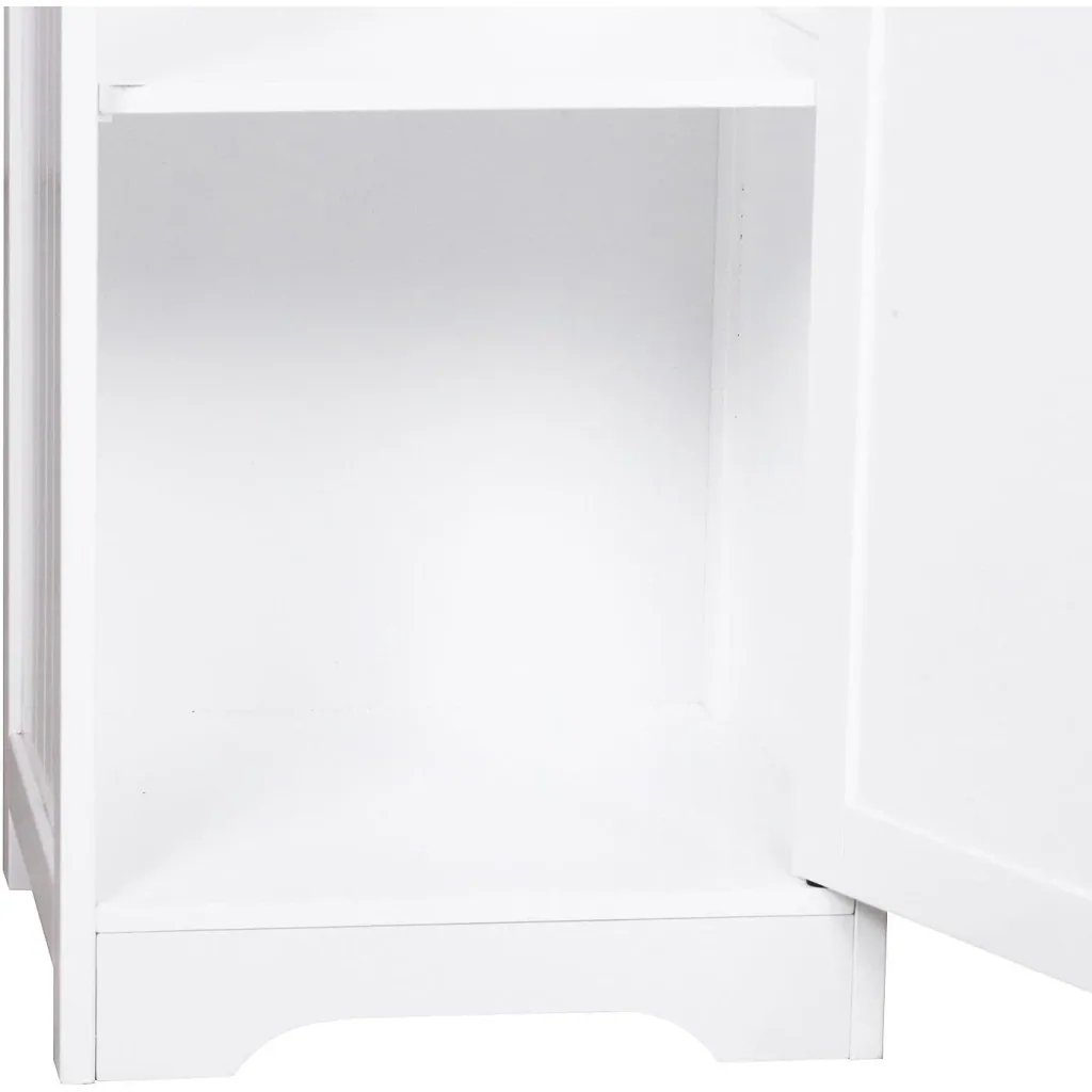 Kommode Badezimmerschrank Badschrank Badregal Standschrank verstellbare Regale Holz Weiß 40 x 38 x 160 cm
