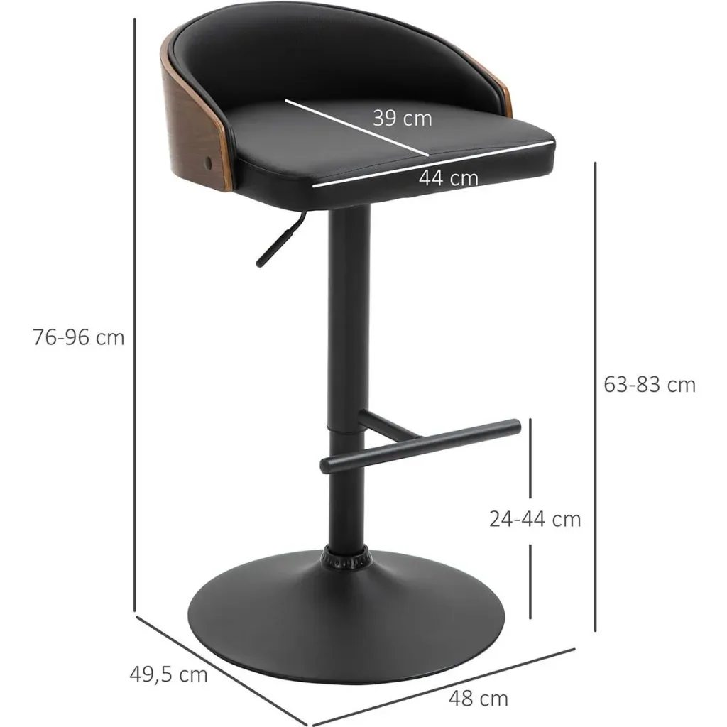 2er-Set Barhocker drehbare Barstühle mit Fußstütze Barstuhl höhenverstellbar Küchenstühle Drehstühle Kunstleder Holz Sch