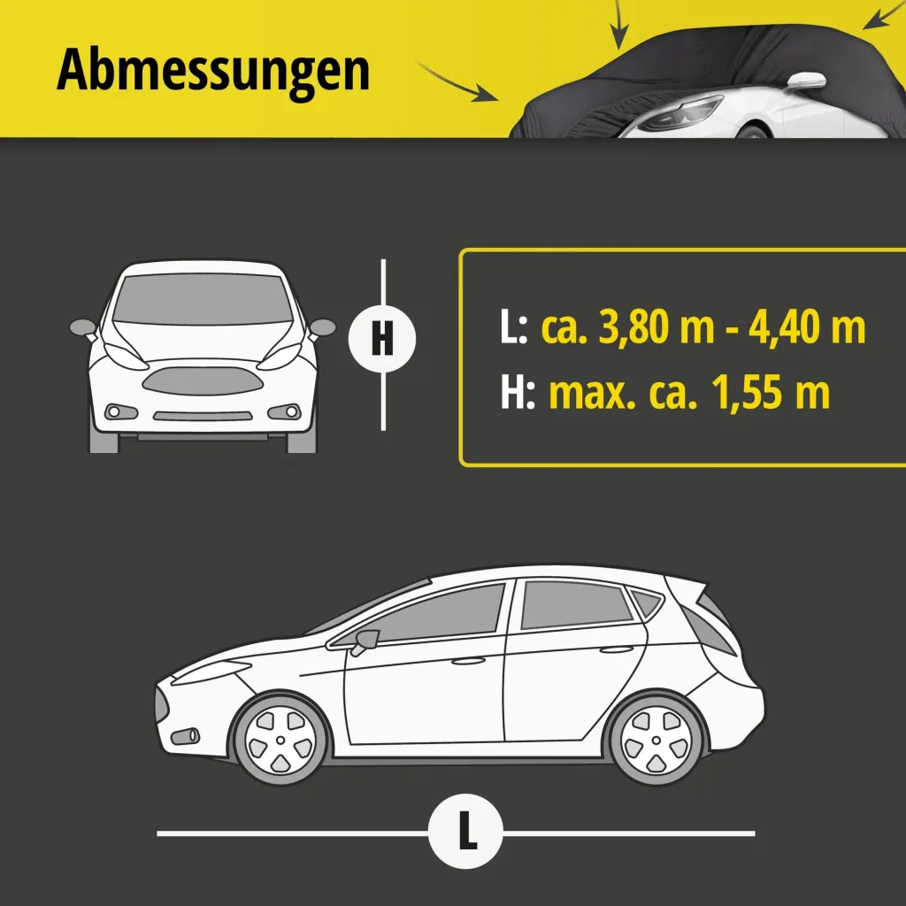 Autoabdeckplane indoor soft - Größe 4 - 381x440x155cm - PES - Elasthan