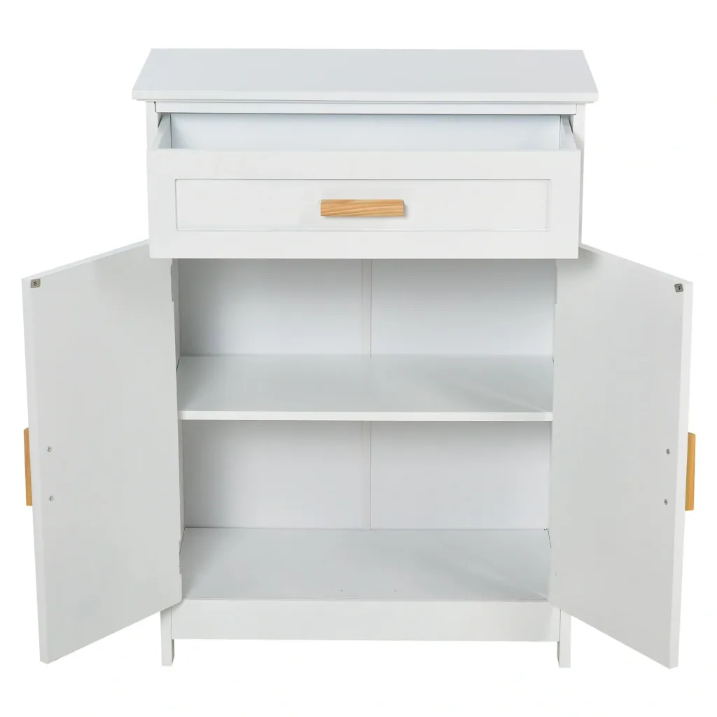 Badezimmerschrank mit 1 Schublade und 1 Schrank mit Türen, weiß