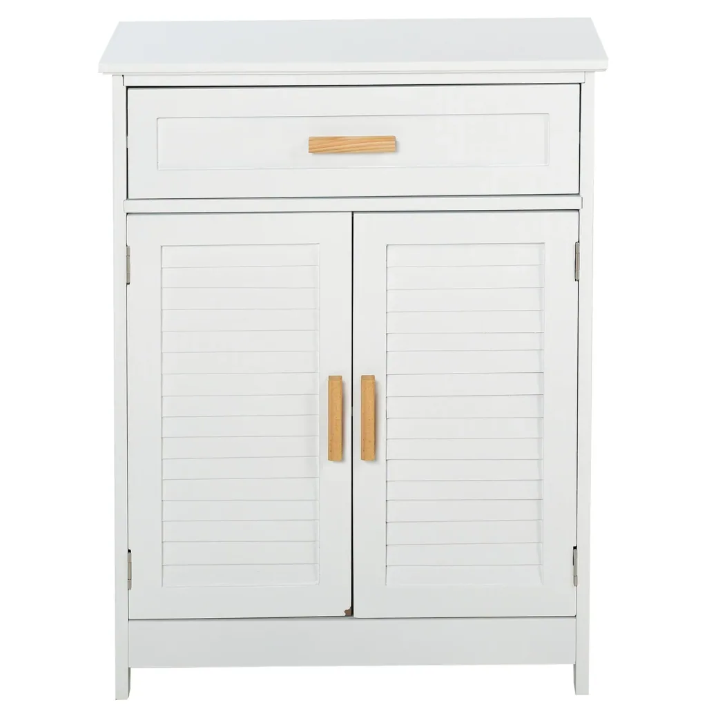 Badezimmerschrank mit 1 Schublade und 1 Schrank mit Türen, weiß
