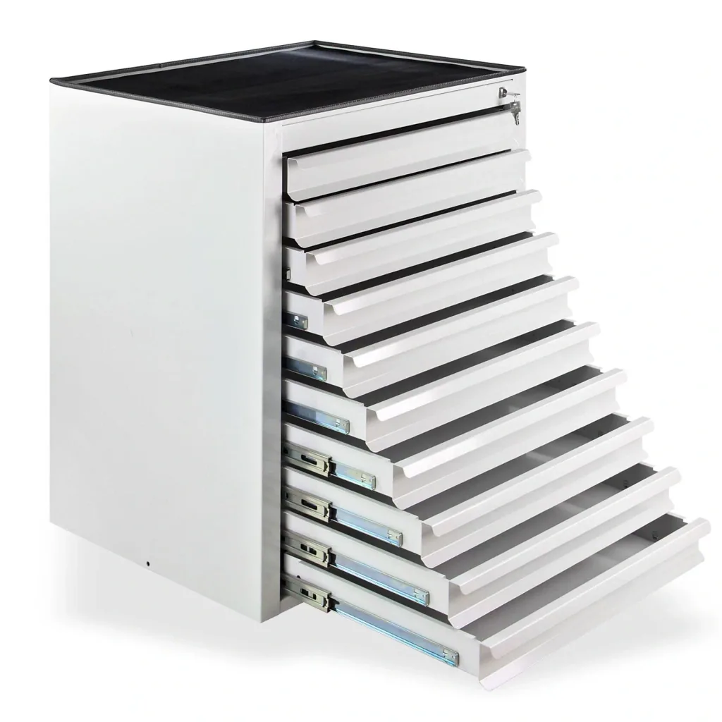 Schubladenschrank / Werkzeugschrank mammut, 10 Schubladen, RAL 7035
