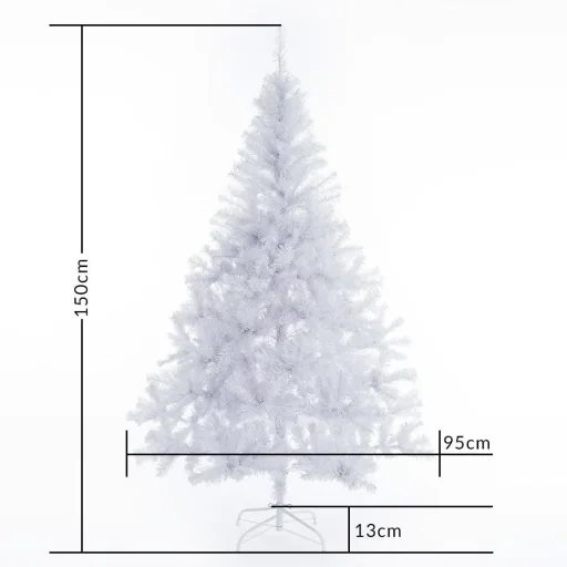 Künstlicher Weihnachtsbaum mit Schnee-Effekt -Weiß 150cm
