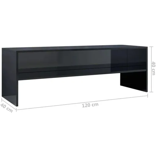 TV-Schrank 120x40x40 cm Spanplatte Hochglanz schwarz