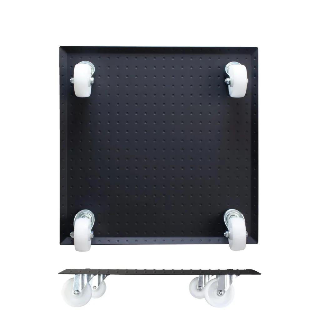 Multi Roller MR 1391, 45 x 45 x 9,5 cm, harte Rollen Ø 75 mm, Rollenlager, Aluminium Noppenblech, Tragkraft 150 kg