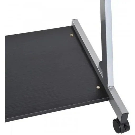 Schreibtisch Computertisch Bürotisch Rollbar mit Tastaturauszug Spanplatte, Stahl Schwarz