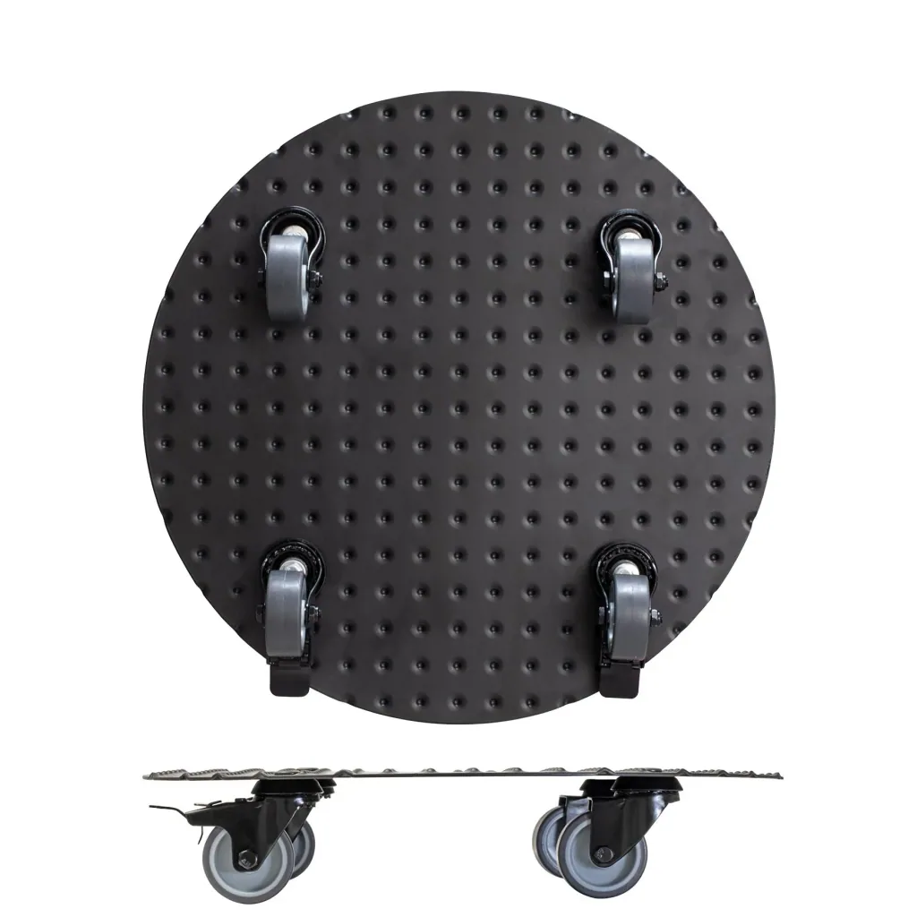 Multi Roller MR 7006, Ø 38 x 7,5 cm, softe Rollen Ø 50 mm, Gleitlager, 2 Bremsen, Alu Riffelblech, Tragkraft 150 kg