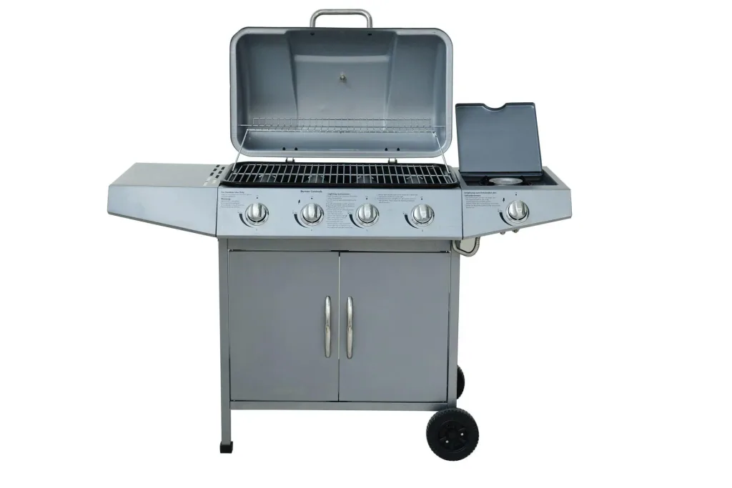 Gasgrill "Dayton" 4 Hauptbrenner + 1 Seitenbrenner, silber