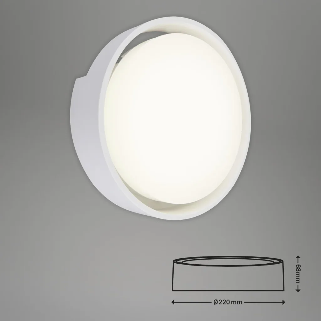 GENUA LED Außenwandleuchte, weiß, IP44, 18 Watt, 1.500 lm, 4.000 K