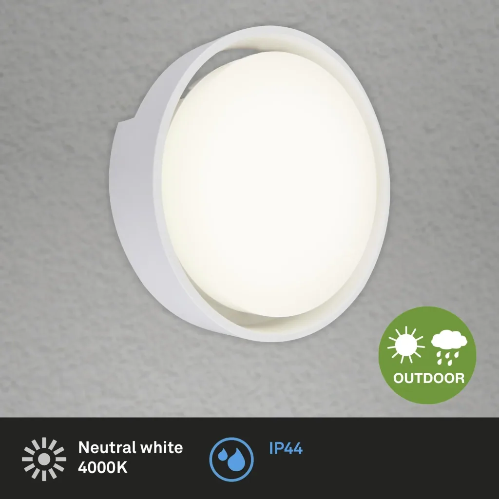 GENUA LED Außenwandleuchte, weiß, IP44, 18 Watt, 1.500 lm, 4.000 K