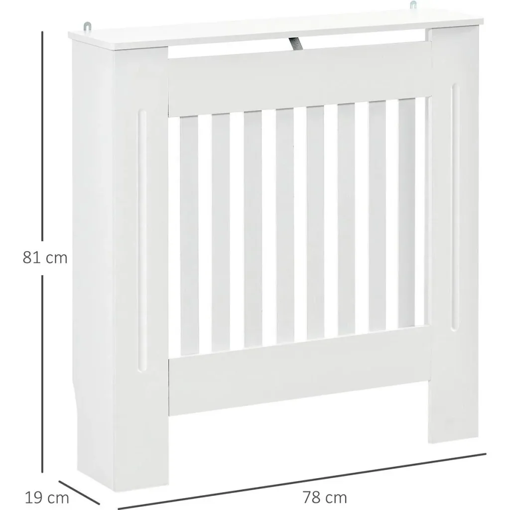 Heizkörperverkleidung Heizungsabdeckung 78x19x81cm Heizkörper Abdeckung für Schlafzimmer Wohnzimmer MDF Weiß