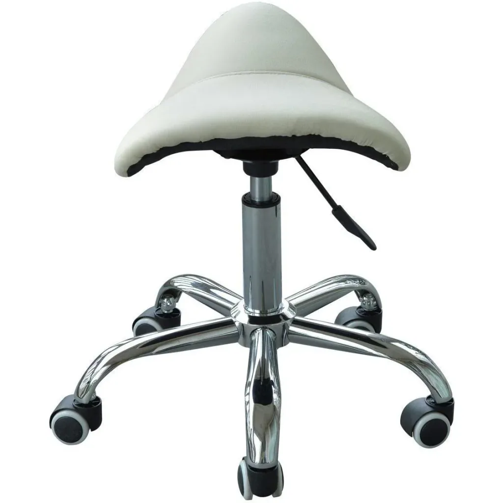 Sattelhocker - Rollhocker gepolstert höhenverstellbar beige