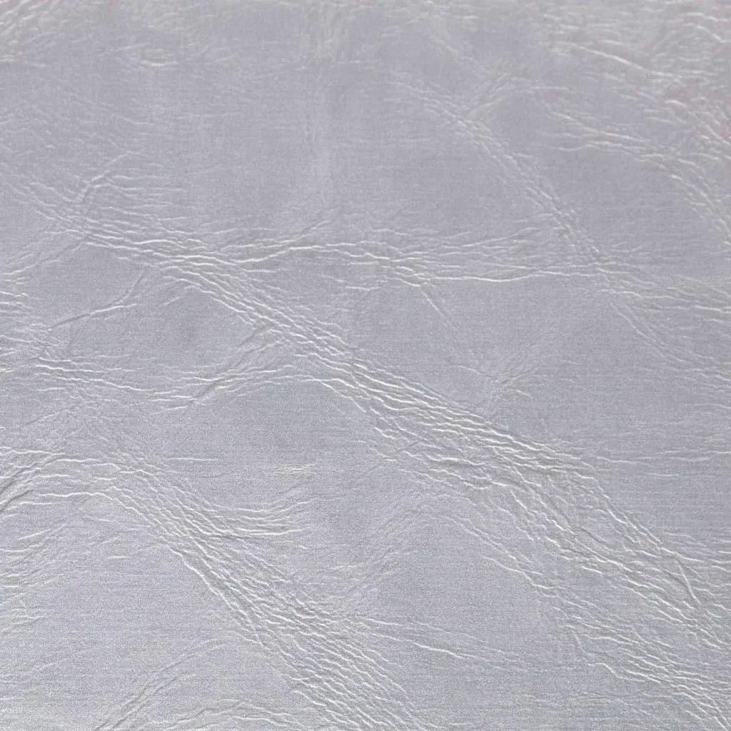 Schalensitz mit Fußhocker Kunstleder glänzend silber