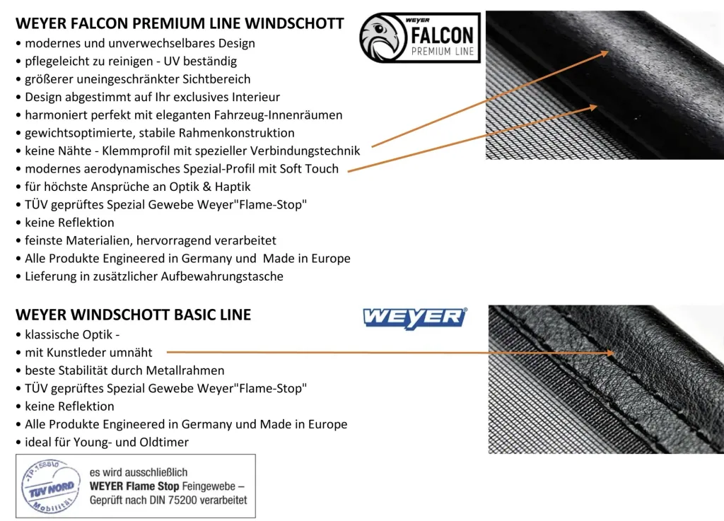 Cabrio Windschott - Premium-Line BMW 3-er E36, Baujahr 1993-1999