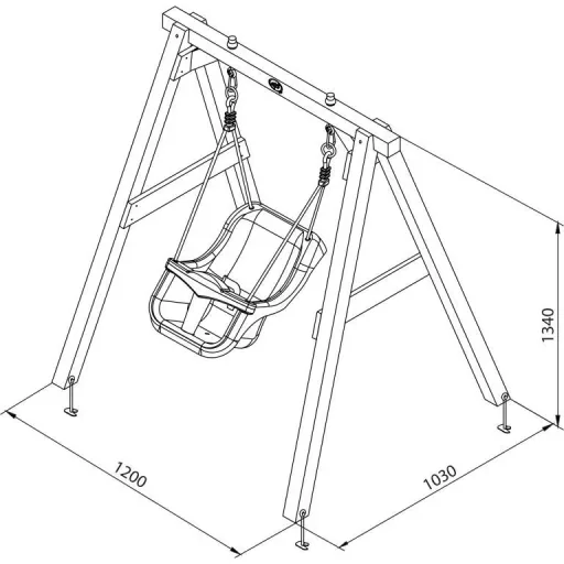 Babyschaukel Braun mit Sitz