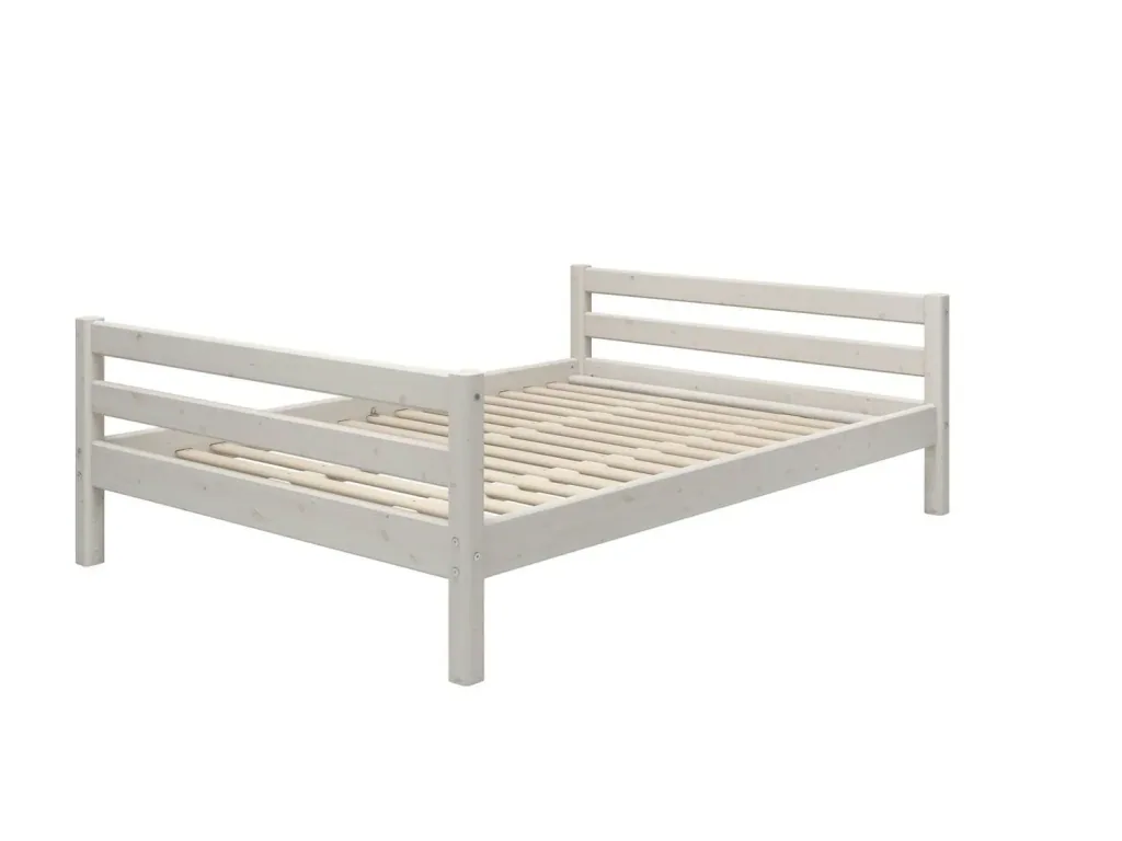 FLEXA Jugendbett, Einzelbett - Classic, Massivholz Kiefer, 140x200 cm, Farbe: Weiß gewaschene Kiefer