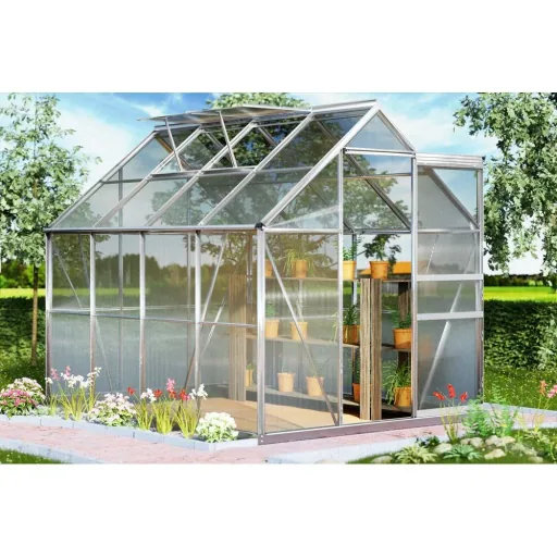 Aluminium Gewächshaus / Wintergarten 7,6m³ mit 2 Oberlichtern