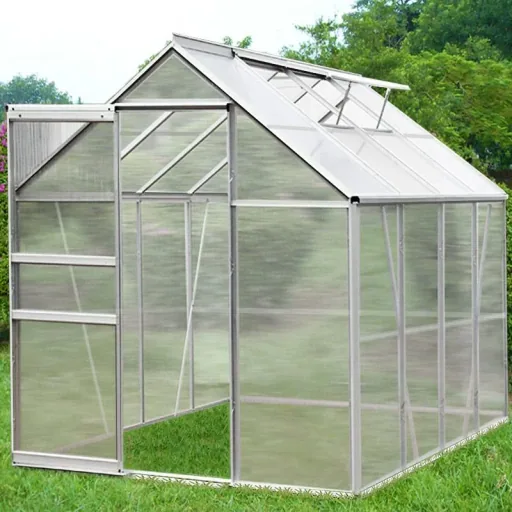 Aluminium Gewächshaus / Wintergarten 7,6m³ mit 2 Oberlichtern