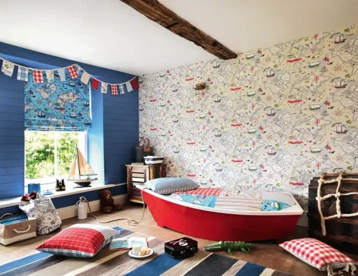 Little Sanderson Abracazoo Motivstoff Weltkarte creme