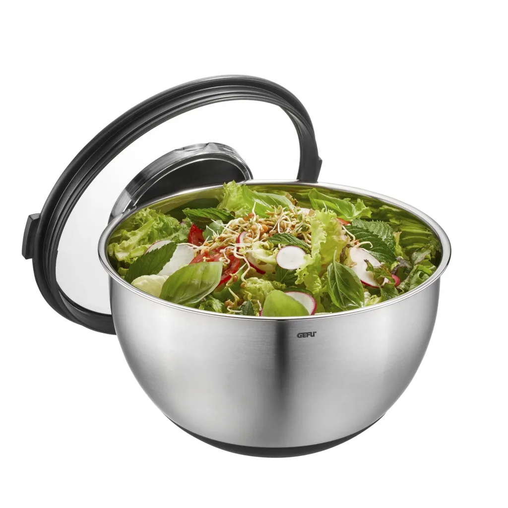 Schüssel-Set mit Spritzschutzdeckel "MUOVO". 2 Stück