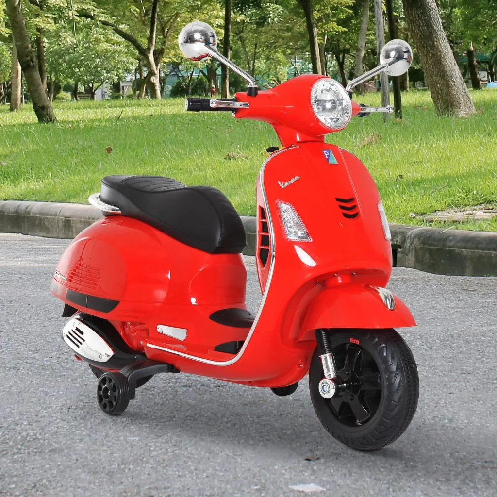 Elektro Kindermotorrad VESPA Kinderauto Weiß Rot