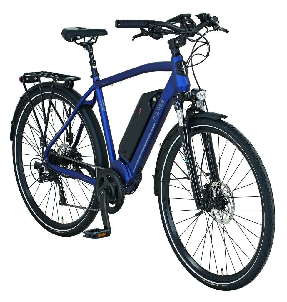Herren Trekking E-Bike, 28 Zoll, Rahmenhöhe 52 cm, 8 - Gang Kettenschaltung, blau, ENTDECKER 21.EMT.10