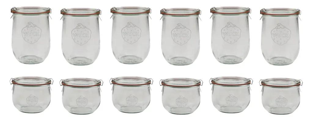 Einkochglas TULPE-Form 1 Liter, 6er Pack, 1062 ml Volumen
