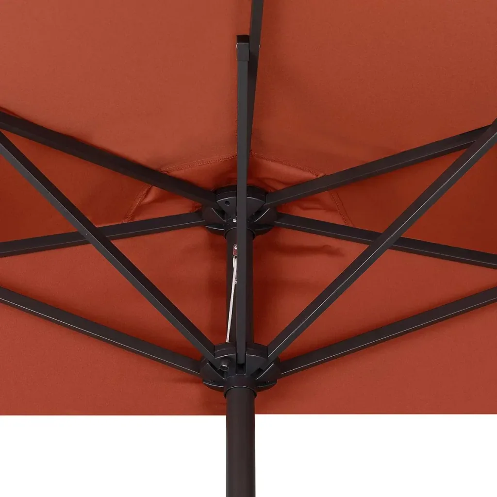 Halbkreisförmiger Sonnenschirm Terracotta UV-Schutz 50+