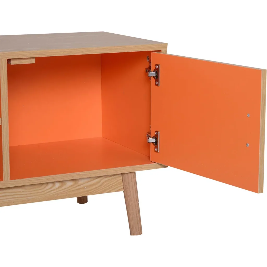 Fernsehtisch Fernsehschrank Lowboard TV-Schrank Retro-Stil Holz 130 x 38 x 46,5 cm