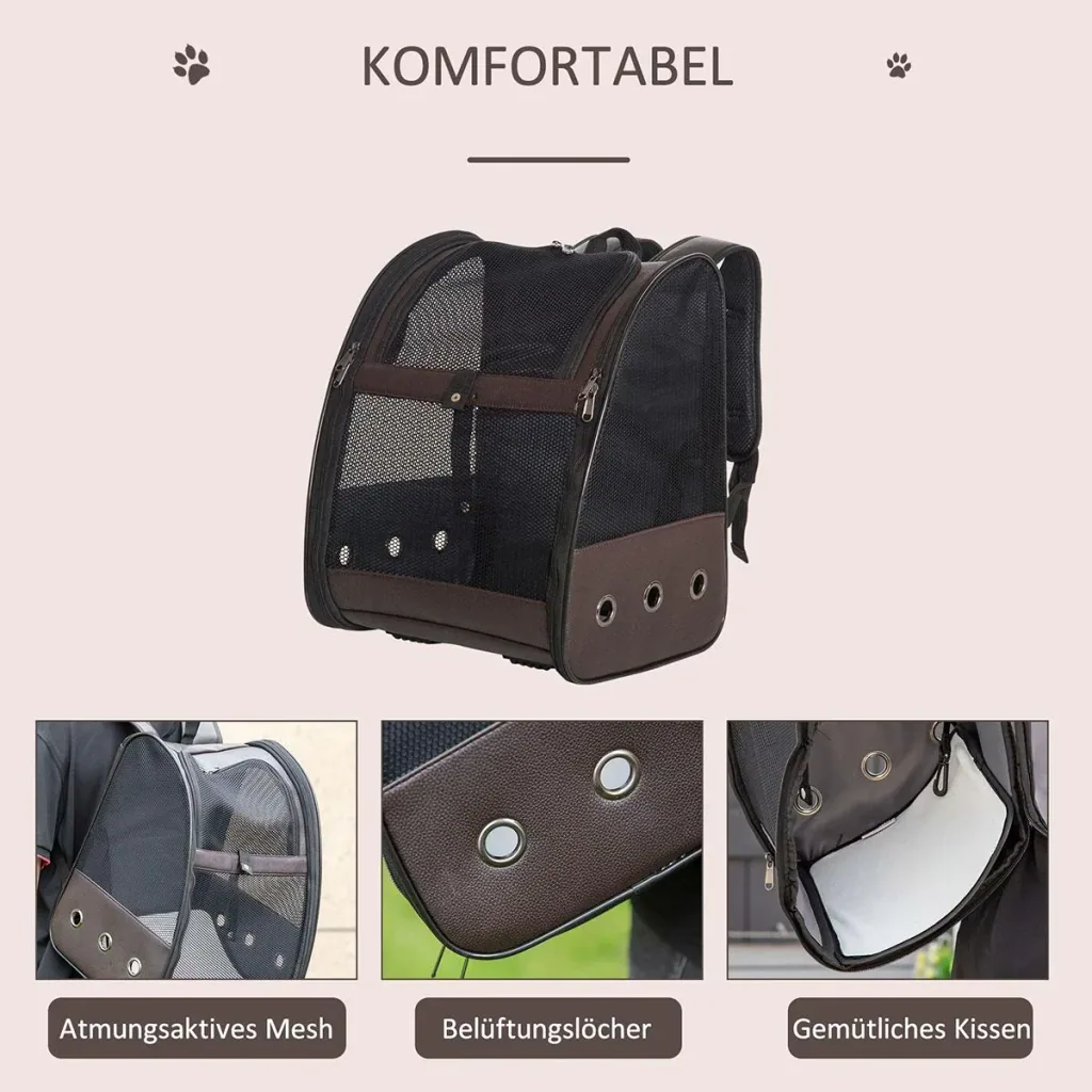Hunderucksack Katzenrucksack klappbar mit atmungsaktivem Netzgewebe Outdoor Faltbarer Raum Katzen Hunde Tragetasche Max.