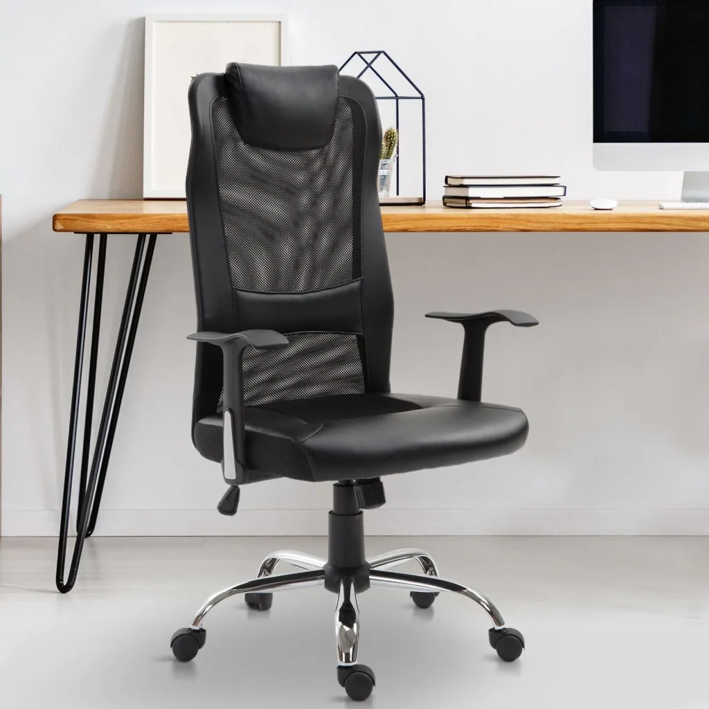 Bürostuhl Drehstuhl höhenverstellbar Schreibtischstuhl Gaming Stuhl ergonomisch PU schwarz 51 x 60,8 x (112 122) cm