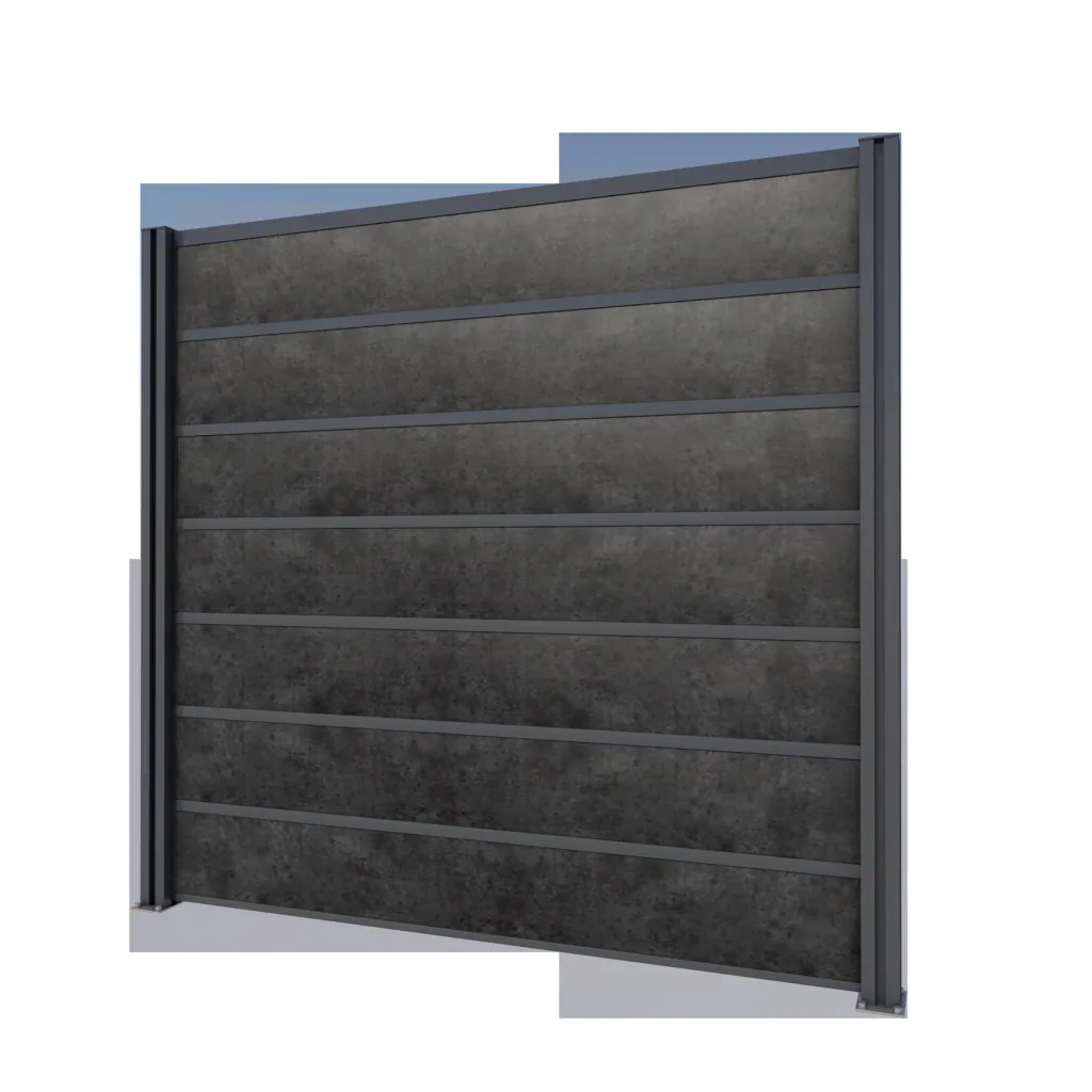 Sichtschutz Grundelement, anthrazit, 2,02 x 1,86 m, Schichtstoffplatten anthrazit