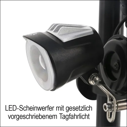 E-Roller "Revoluzzer" Safety 20 km/h inklusive Blinkanlage und Gepäck-Case schwarz