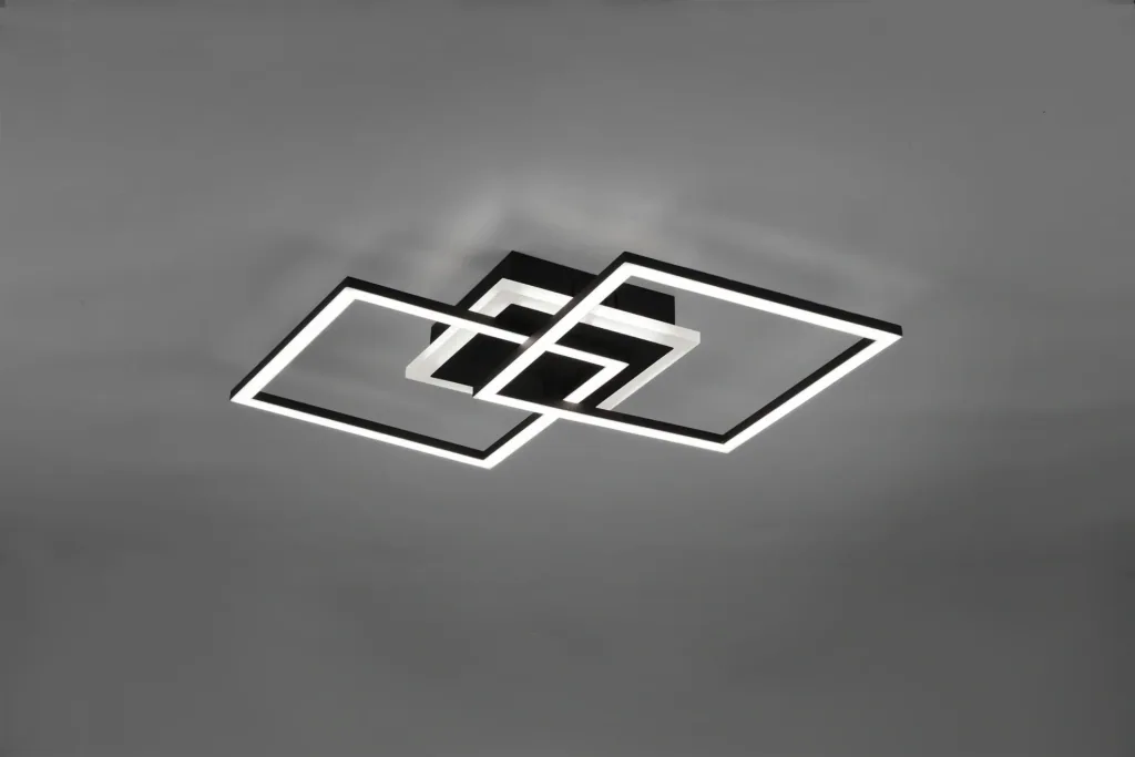 LED-Deckenleuchte VENIDA, 25 W, 3000K, 2600 lm, Switch-Dimmer, schwarz matt, Acryl weiß